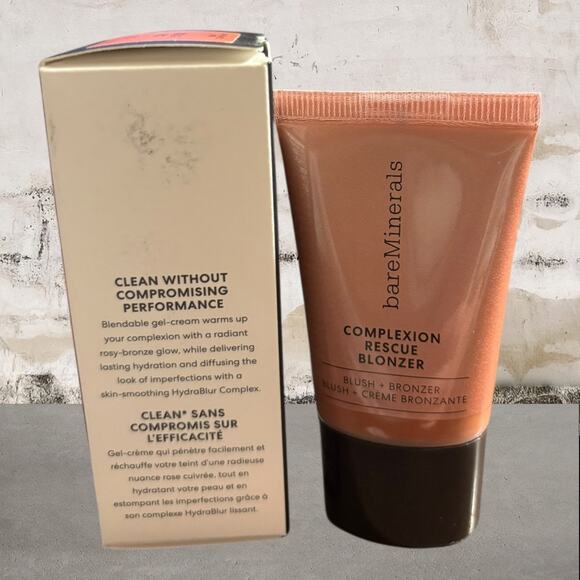 Bare Minerals COMPLEXION RESCUE BLONZER Liquid Blush + Bronzer Kiss of Rose NIB - Picture 6 of 6